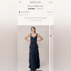 Revelry Navy Blue Sloan Satin Maxi Dress